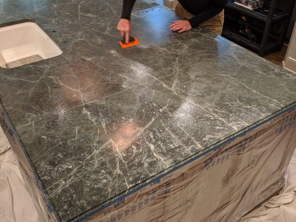 Chicago residential marble with Tuffskin satin