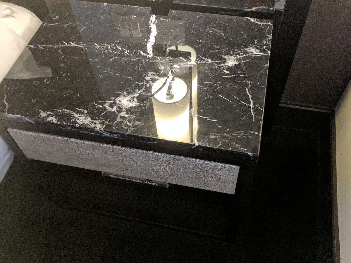 Loews Hotel black marble surface with Tuffskin gloss