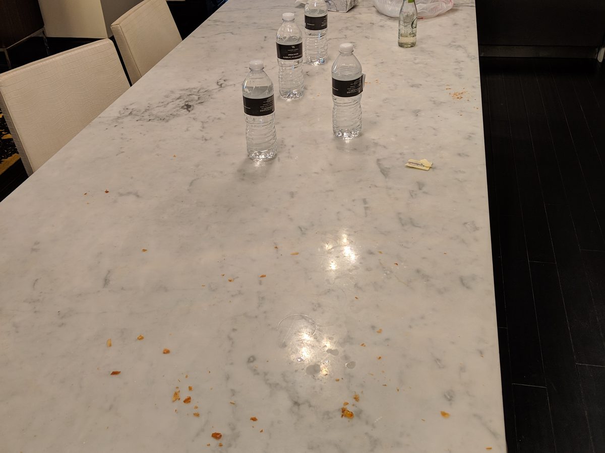 Waldorf Astoria presidential suite marble before Tuffskin